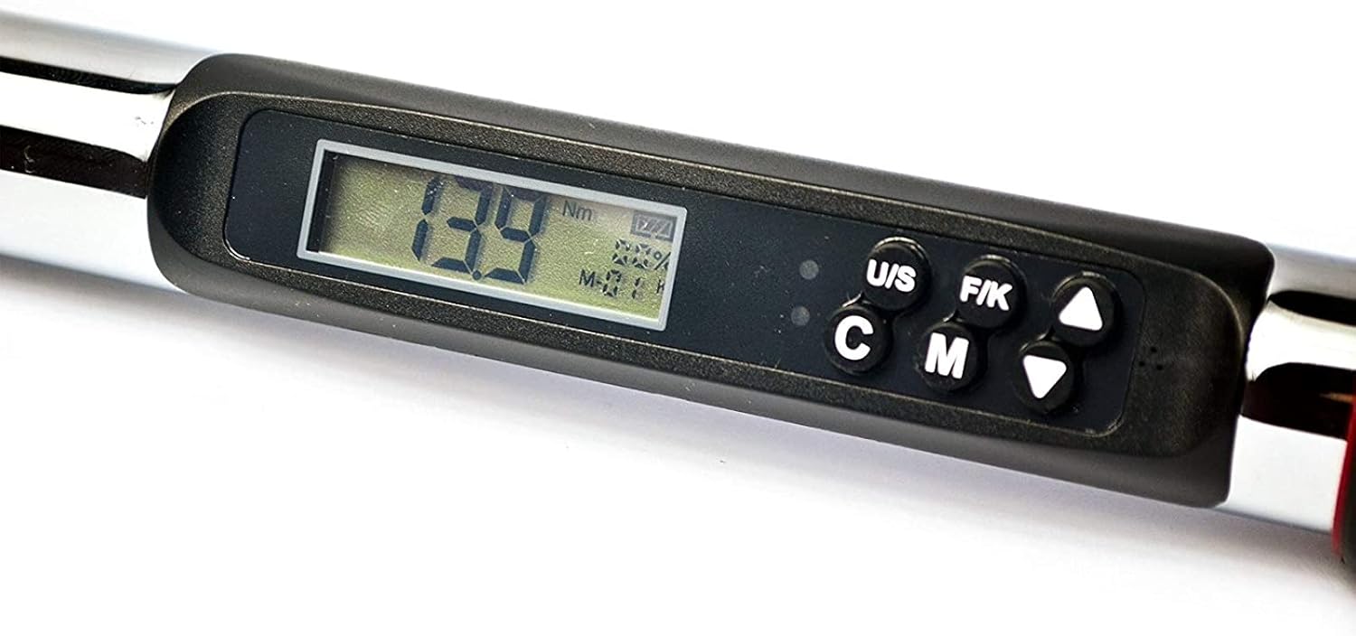 ACDelco ARM313-2A 1/4” (1.11 to 22.12 ft-lbs.) Heavy Duty Angle Digital Torque Wrench with Buzzer and LED Flash Notification – ISO 6789 Standards with Certificate of Calibration
