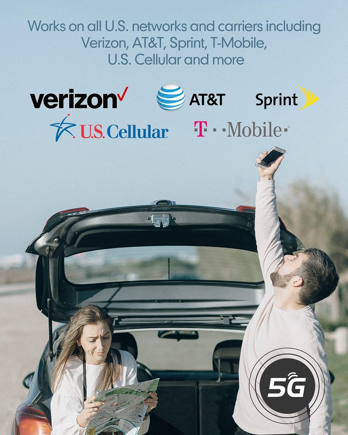 HiBoost Vehicle Cell Phone Signal Booster for Car, SUV, Van. APP fine Tune MAX gain. Car Cell Phone Booster for All U.S. Carriers-Verizon AT&T T-Mobile Sprint & More, FCC Approved