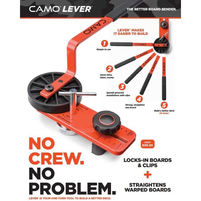 Camo Lever Deck Board Bending &amp; Locking Tool - Shop Hardware Tools Online Store