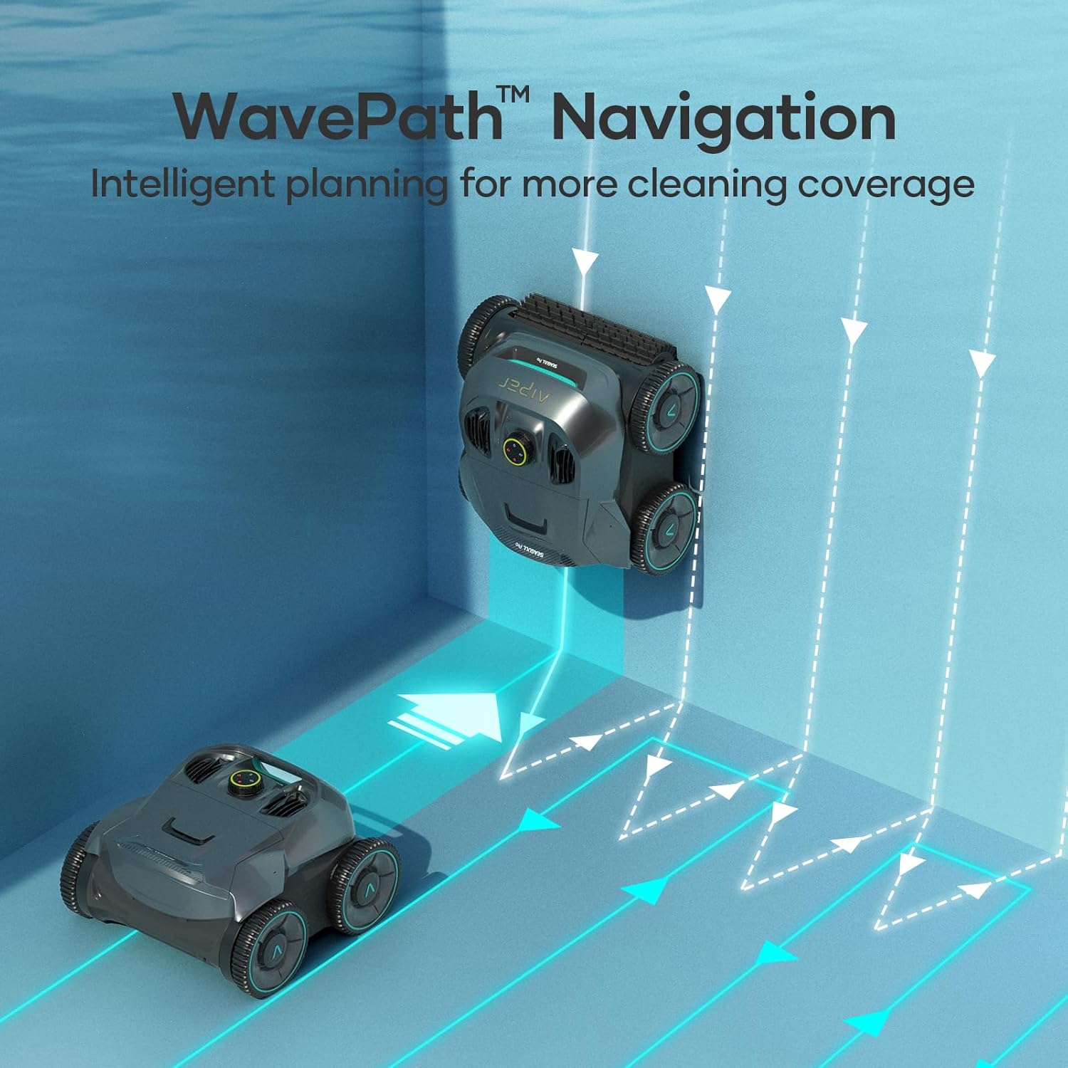 AIPER Seagull Pro Cordless Robotic Pool Cleaner, Smart Navigation Pool Vacuum Cleaner Lasts up to 150 Mins, Pilot H2 Handheld Pool Vacuum Cleaner for In-ground and Stubborn Corners