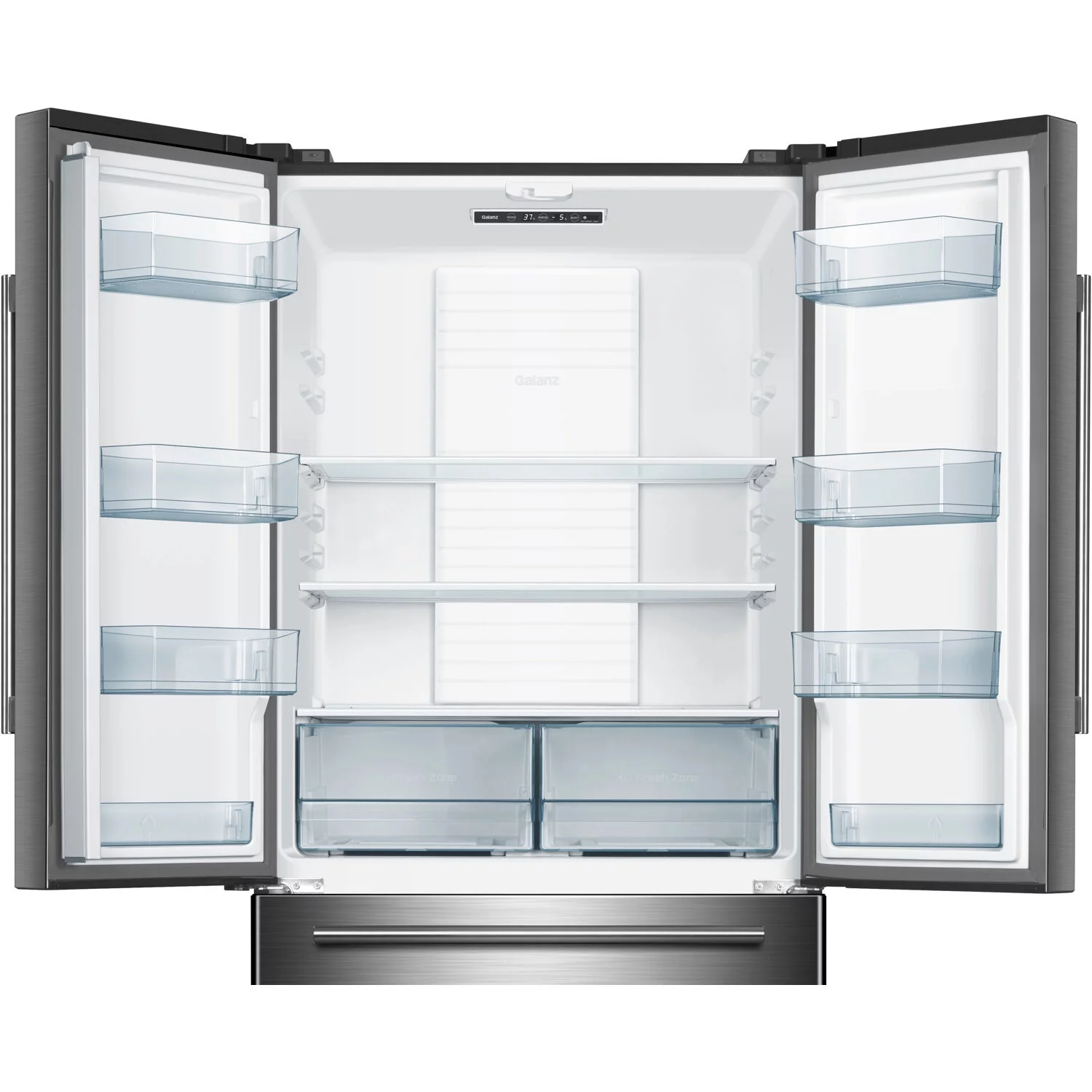 Galanz 18-Cu. Ft Counter Depth 3-Door French Door Refrigerator, Stainless