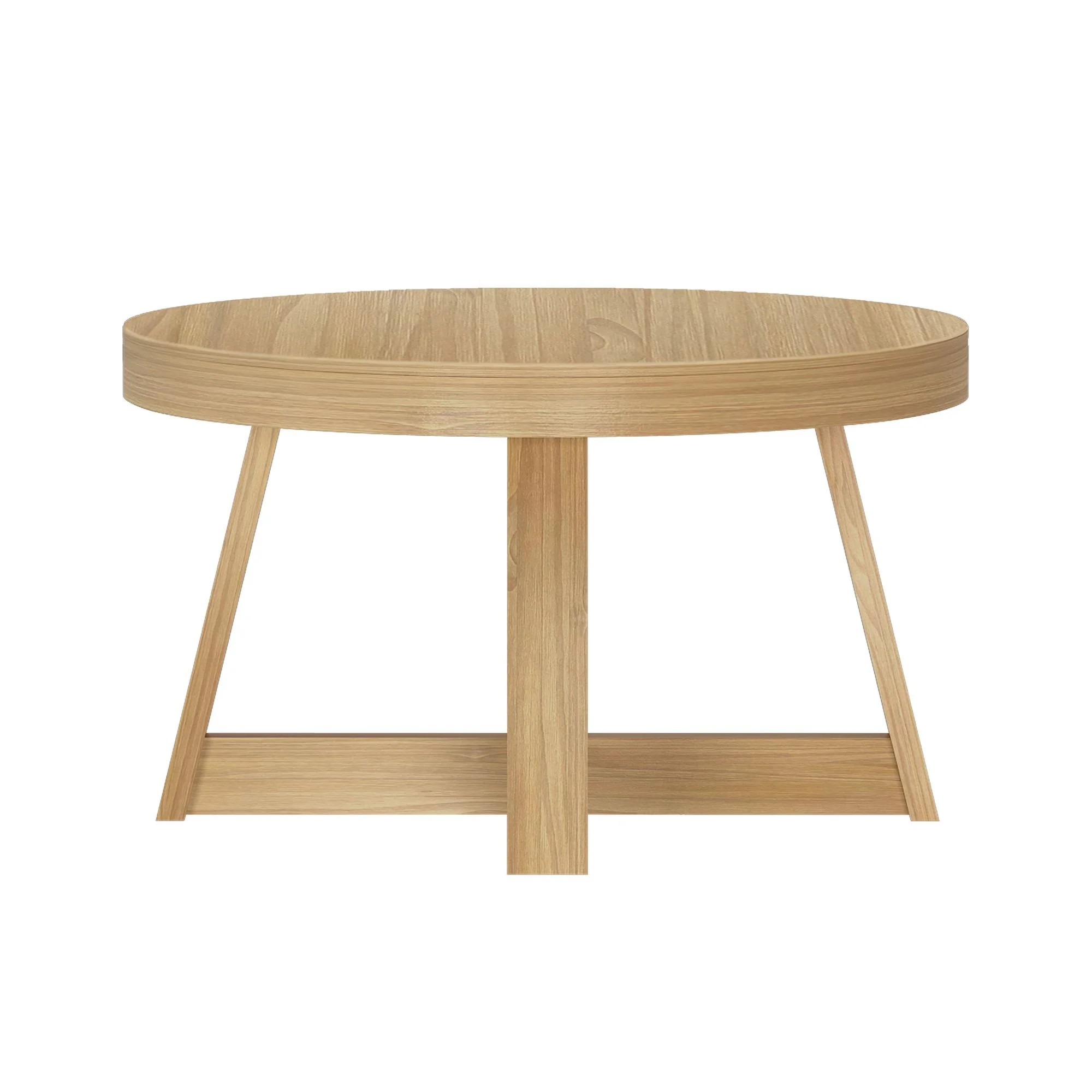 Plank+Beam Classic Round Coffee Table, 30 Inch Farmhouse Coffee Table, Mini Center Tables for Small Spaces, Small Living Space Tea Table