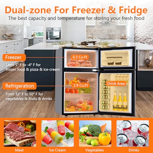 Zstar Mini Fridge with Freezer