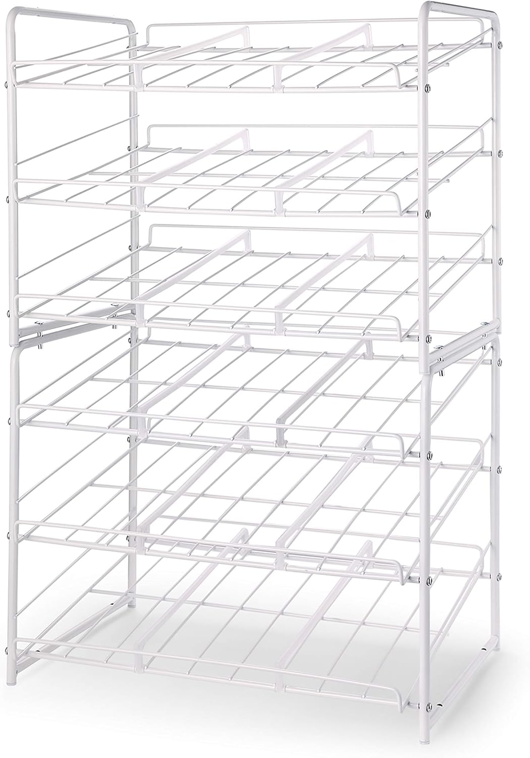 2 Pack Simple Trending Can Rack Organizer, Stackable Can Storage Dispenser Holds up to 72 Cans for Kitchen Cabinet or Pantry, Chrome Pack of 2
