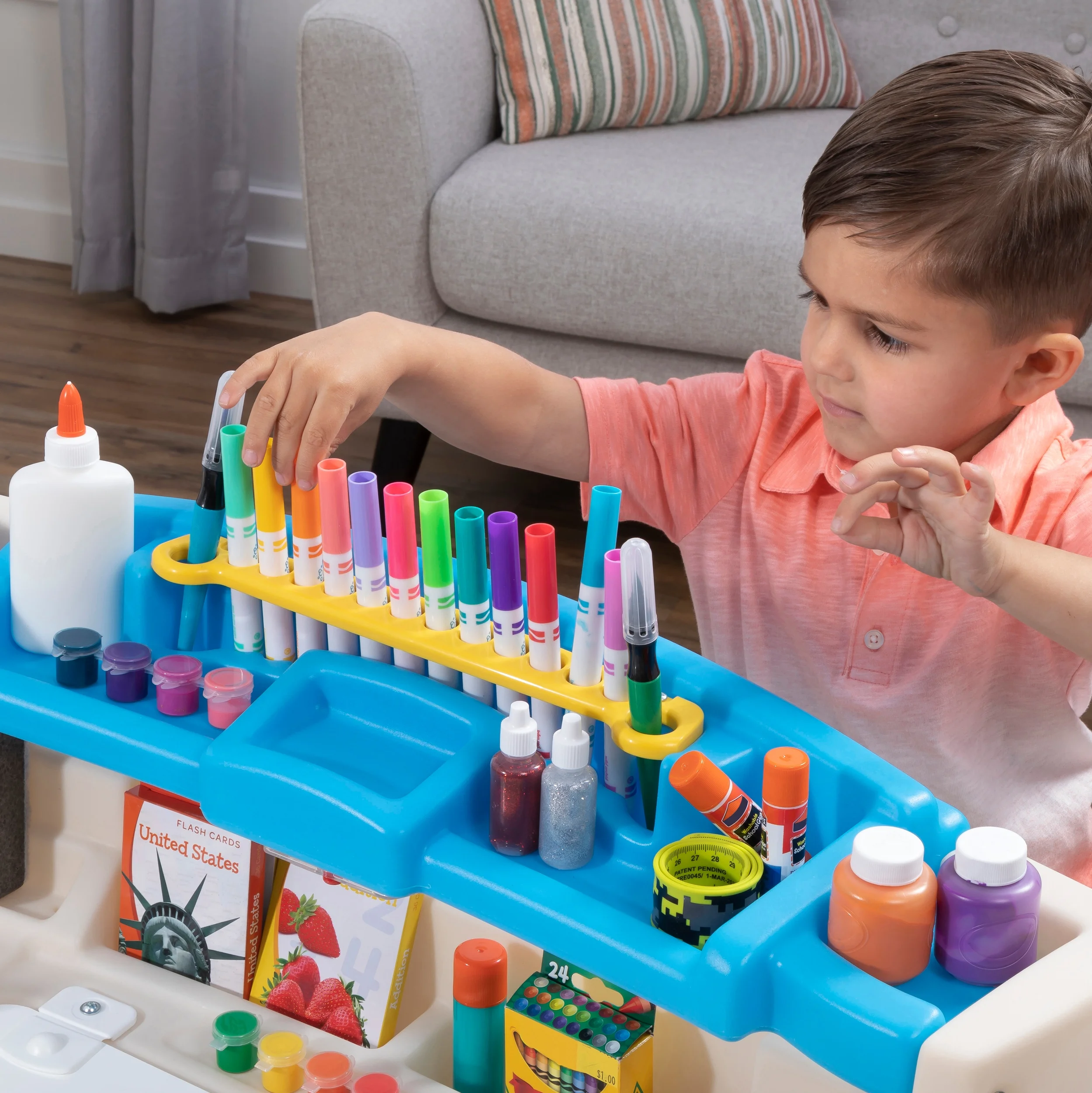Step2 Deluxe Art Master Desk Plastic Kids Activity Center and Table