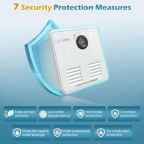 RV Tankless Water Heater DC 12V Instant Endless Hot Water with 15 x 15 inches White Door and Remote Controller LCD Display Compatible with all RV