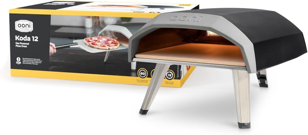 Ooni Koda 12 Gas Pizza Oven – 28mbar Propane Outdoor Pizza Oven, Portable Pizza Oven For Fire and Stonebaked 12 Inch Pizzas, With Gas Hose & Regulator, Countertop Pizza Maker, Outdoor Pizza Cooker