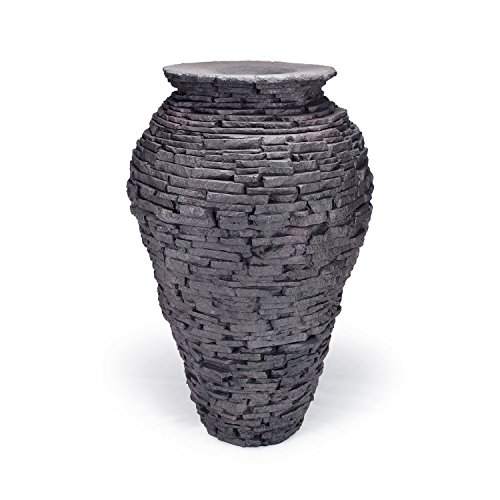 Aquascape Stacked Slate Urn Water Fountain Kit for Landscape and Garden, Medium | 58090