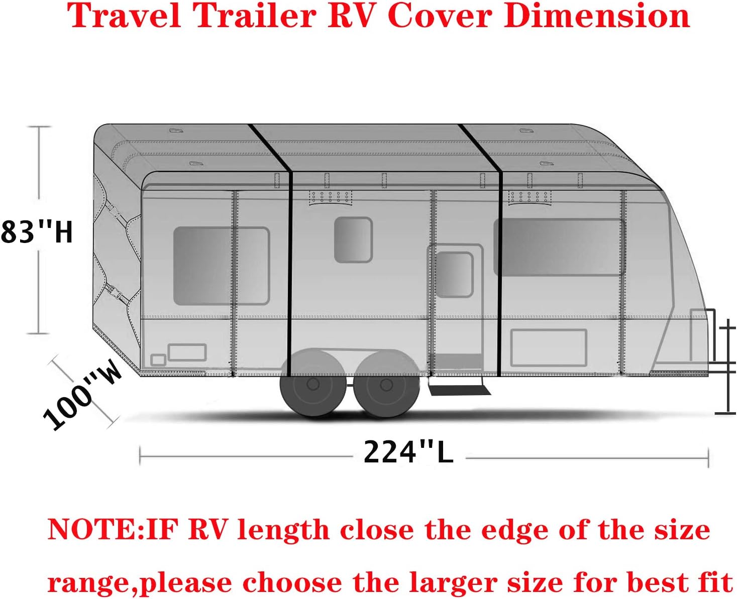 Travel Trailer RV Cover,Waterproof & Windproof Camper Cover Fits 16~18FT RV Trailer,Upgraded 420D Heavy Duty Polyester Oxford Durable, UV, Water Resistant RV Covers