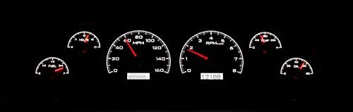 Dakota Digital 60 61 62 63 Chevy Pickup Truck VHX Analog Dash Gauges Black Alloy White VHX-60C-PU-K-W