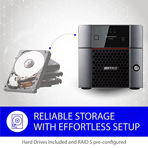 BUFFALO TeraStation 3220DN 2-Bay SMB 4TB (2x2TB) Desktop NAS w/Hard Drives Included Network Attached Storage