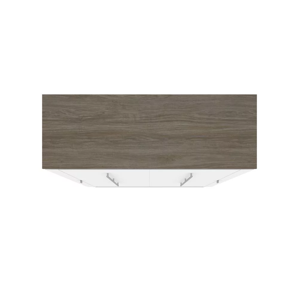 Bestar Orion 61" Full Murphy Bed in White and Walnut Gray