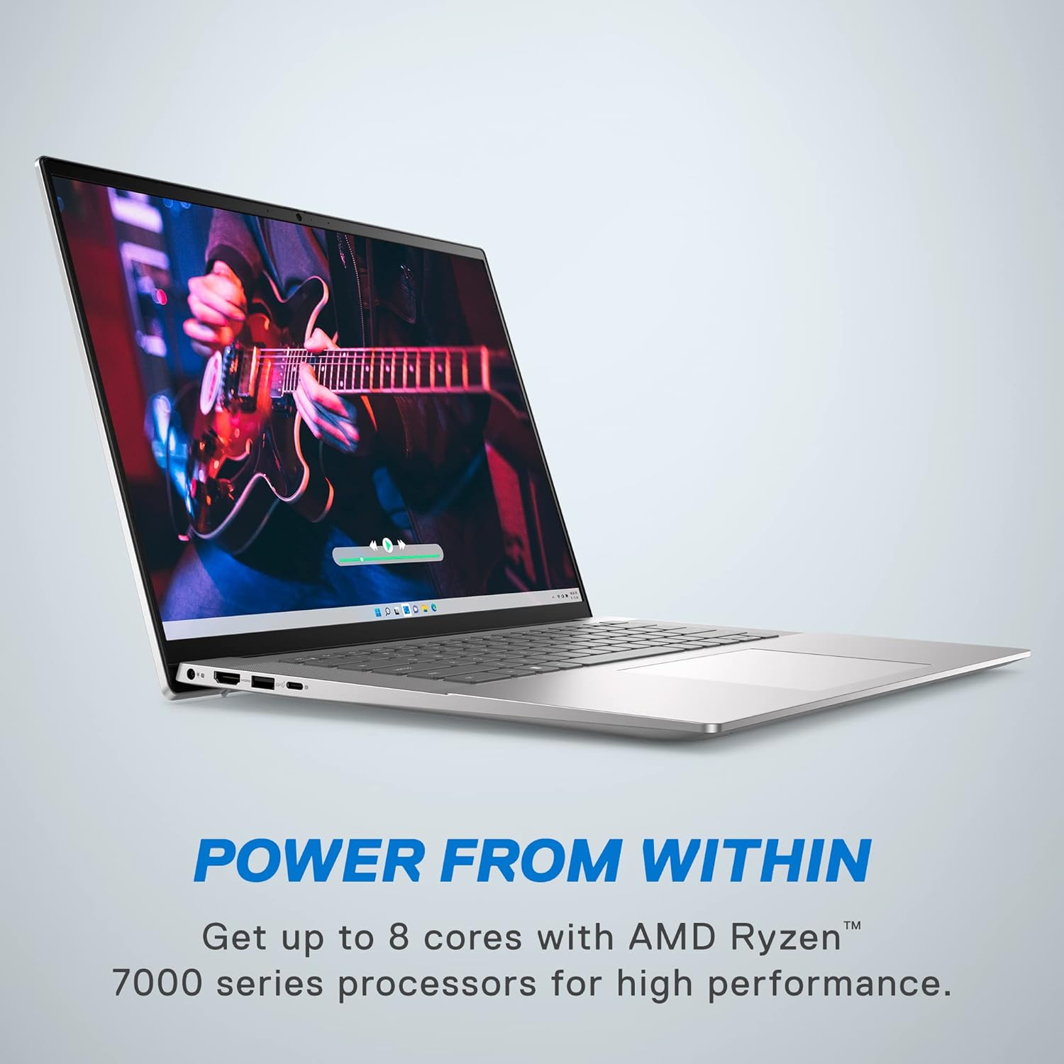 Dell Inspiron 16 5635 Laptop - AMD Ryzen 7-7730U, QHD 16 inch, 16GB LPDDR4x RAM, 1TB SSD, AMD Radeon Graphics, Windows 11 Home, 1 Year Premium Support - Platinum Silver