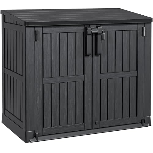 YITAHOME 8x6.2FT Outdoor Storage Shed w/o Floor, All-Weather Plastic Shed with Lockable Doors, Window & Vents, Plastic Tool Shed for Backyard, Patio, Poolside, Lawn, Gray