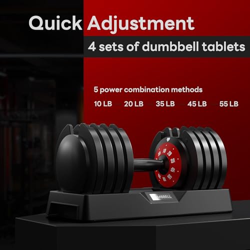 SogesPower Adjustable Dumbbells 5LB to 110LB Free Weight 5 in1 25/55LB Dumbbell Set Multiple Weight Dumbbell with Anti-Slip Metal Handle for Home Gym Equipment Suitable Men&Women