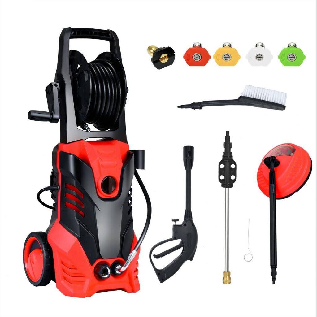 3000 PSI Electric High Pressure Washer with Patio Cleaner - Red