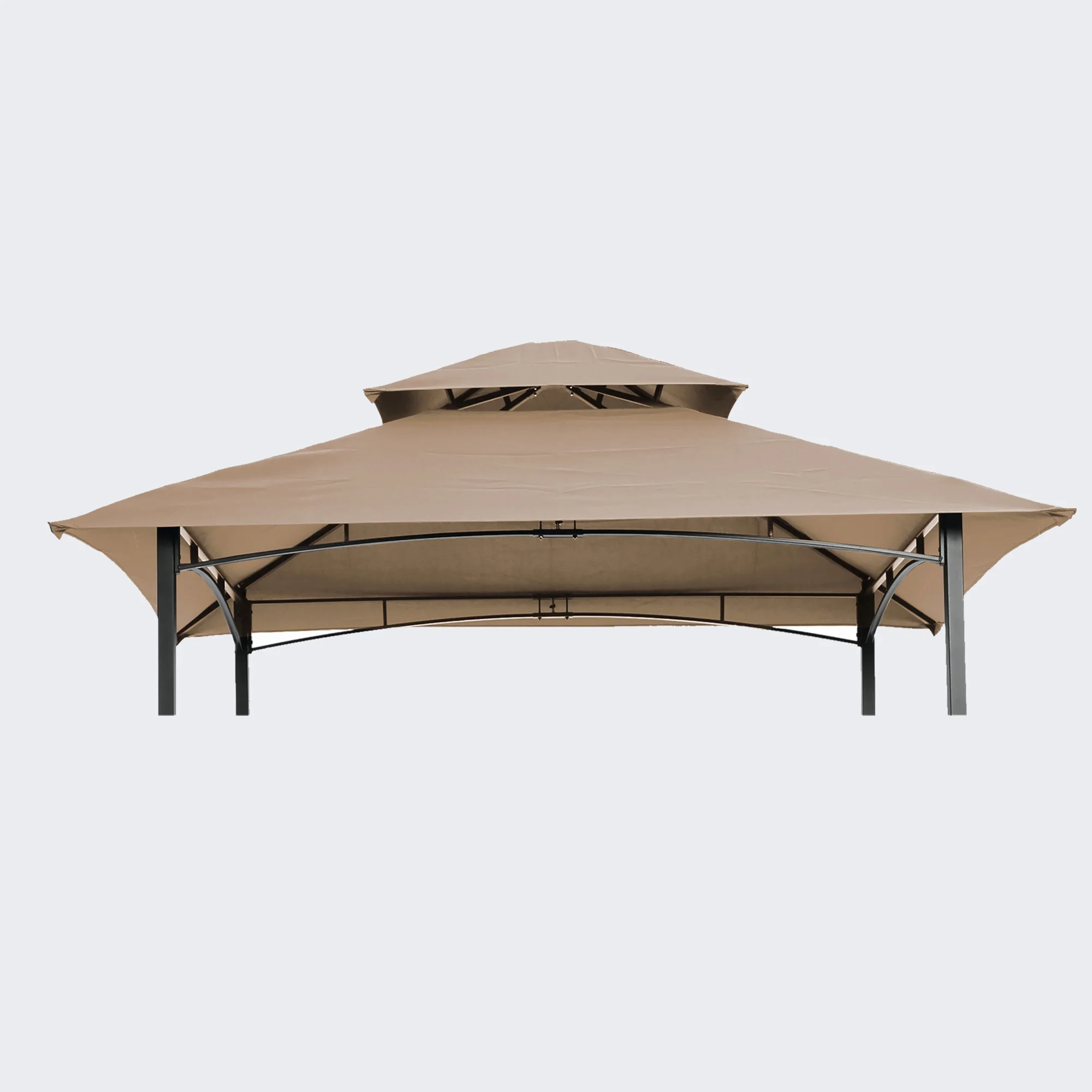 Grill Gazebo Canopy Replacement, Double Tier BBQ Tent Cover, 8x5Ft, Beige
