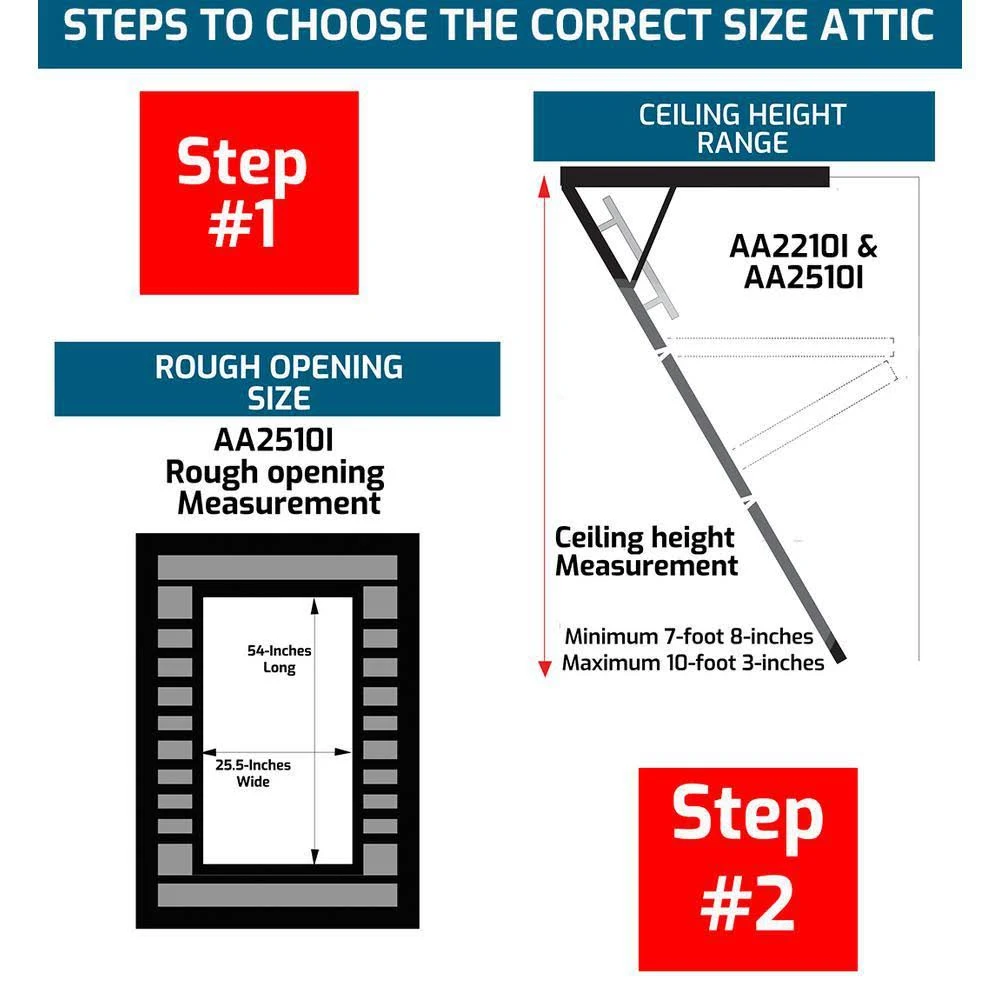 Louisville Ladder 7 ft. 8 in. to 10 ft. 3 in., 25.5 in. x 54 in. Aluminum Attic Ladder with 375 lbs. Maximum Load Capacity AA251