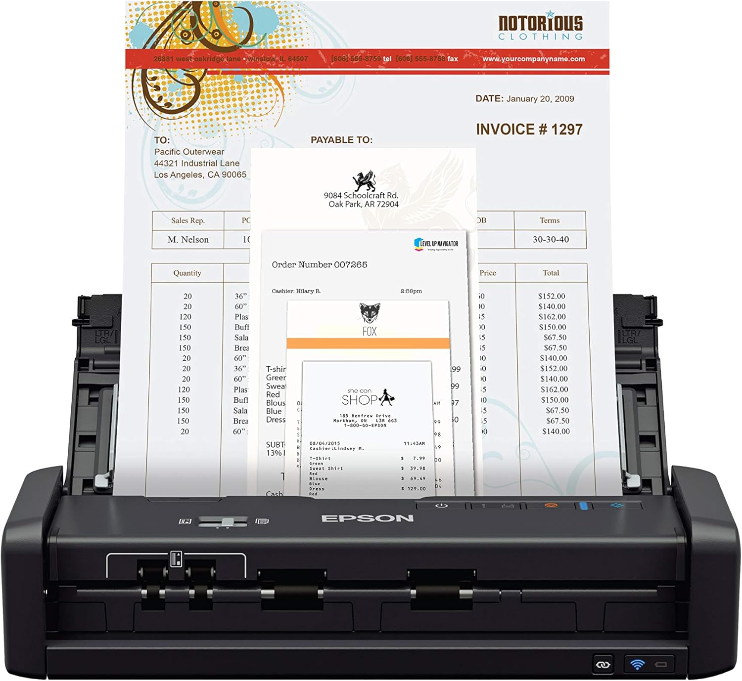 ES-300WR Wireless Color Portable Duplex Document Scanner Accounting Edition for PC and Mac, Auto Document Feeder (ADF)
