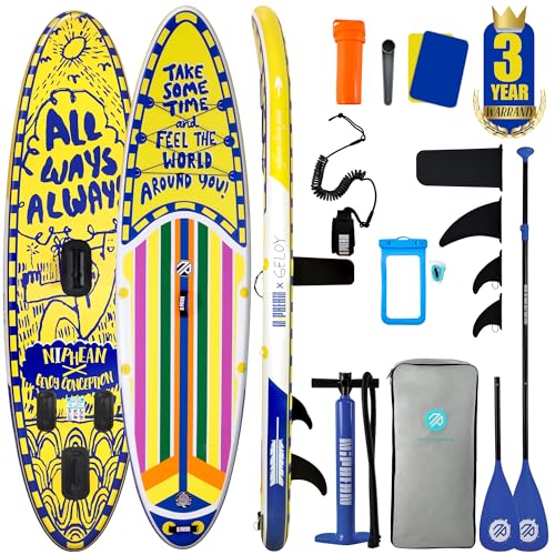 Niphean Inflatable Stand Up Paddle Board with SUP Accessories, Anti-Slip EVA Deck, 10’6’’ Inflatable Paddle Boards for Adults & Youth of All Skill Levels