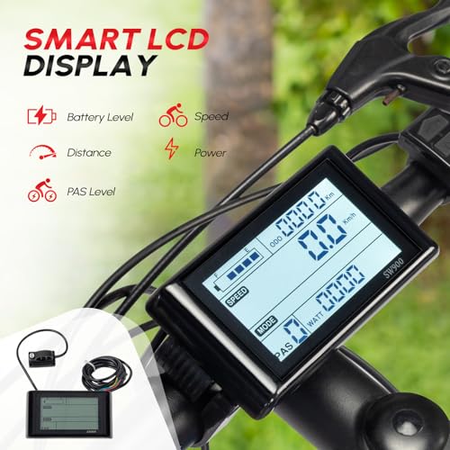 PEXMOR Electric Bike Conversion Kit, 48V 1000W 26" Fat Front Wheel E-Bike Conversion Kit, Ebike Hub Motor Kit Upgrade 3 Mode Controller w/PAS/LCD Display/Twist Throttle Bicycle Ebike Wheel Kit