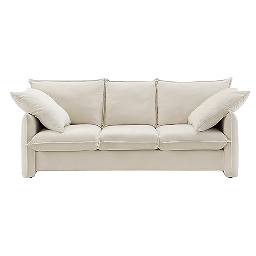 Multi-Functional Velvet Loveseat Bed, 3-in-1 Convertible Sleeper Sofa with Storage and 2 Soft Pillows, for Living Room, Bedroom, Apartment, Office (Grey-002)