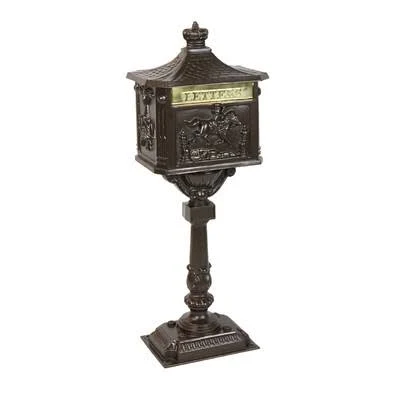 AMCO Mailboxes Locking Mailbox with Post Included - Color: Textured Bronze