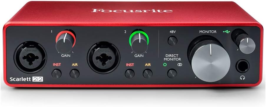 Focusrite Scarlett 2i2 USB Audio Interface (3rd Gen) with Pop Filter & XLR-XLR Cable Bundle