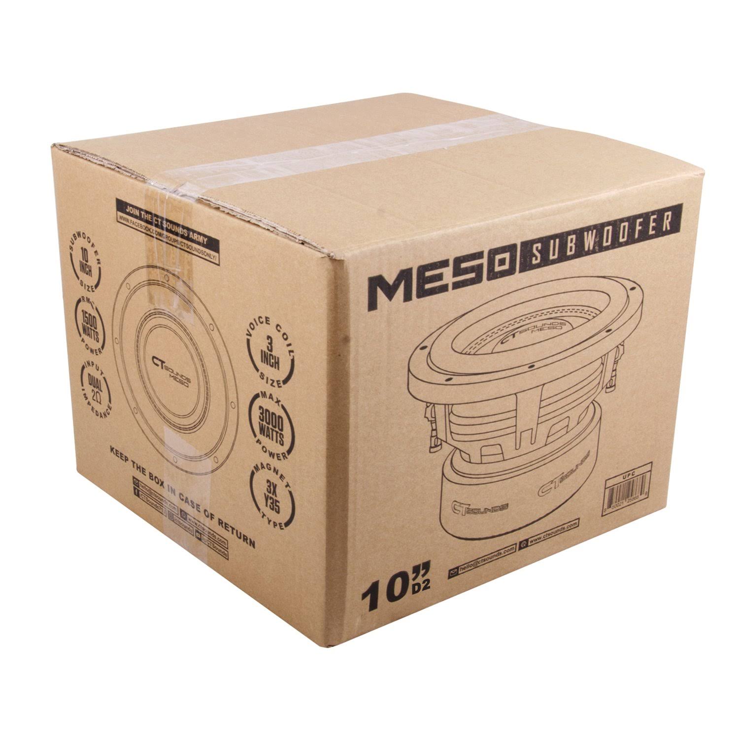 ct Sounds MESO-10 - 1500 Watts RMS 10 inch Car Subwoofer, Dual 2 Ohm