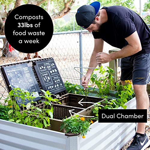 Subpod Compost Bin - Large Outdoor Worm Farm & Aerobic Composting System (33lb) - Smell-Free Food-Scrap Disposal for Healthy Soil - Low-Maintenance Garden Composter for Sustainable Living