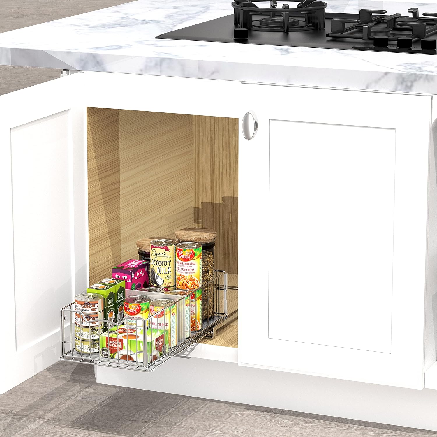 SimpleHouseware Pull Out Cabinet Sliding Basket