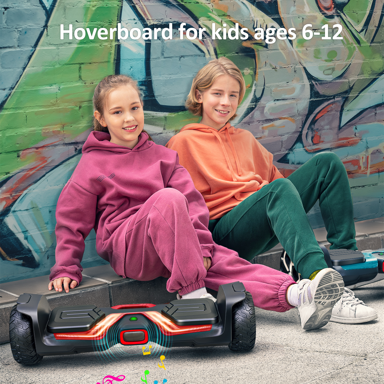 GYROOR All Terrain Hoverboard, 6.5" Off Road Hoverboards with 500w Motor, Adult Hoverboard with Metal Aluminum Shell, Bluetooth Speaker and Led Lights, Self Balancing Hoverboard for Kids Ages 6-12