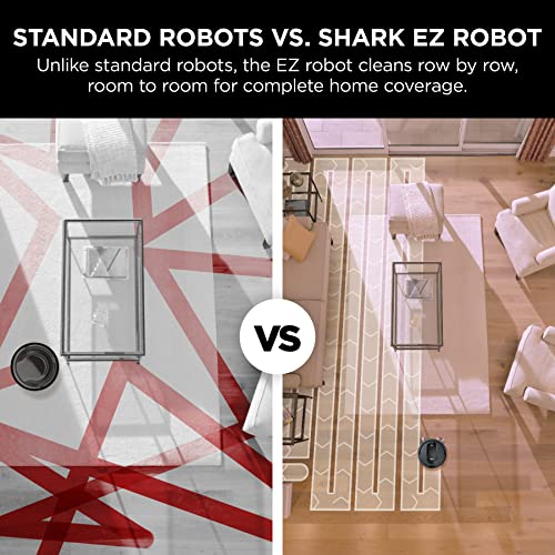 Shark Navigator Robot Vacuum and Self-Empty Base with Bagless 60-Day Capacity Self-Empty Base, SmartPath Navigation, Powerful Pet Hair Pickup, Anti-Hair Wrap, For Carpets & Hard Floors, Grey, RV2120AE