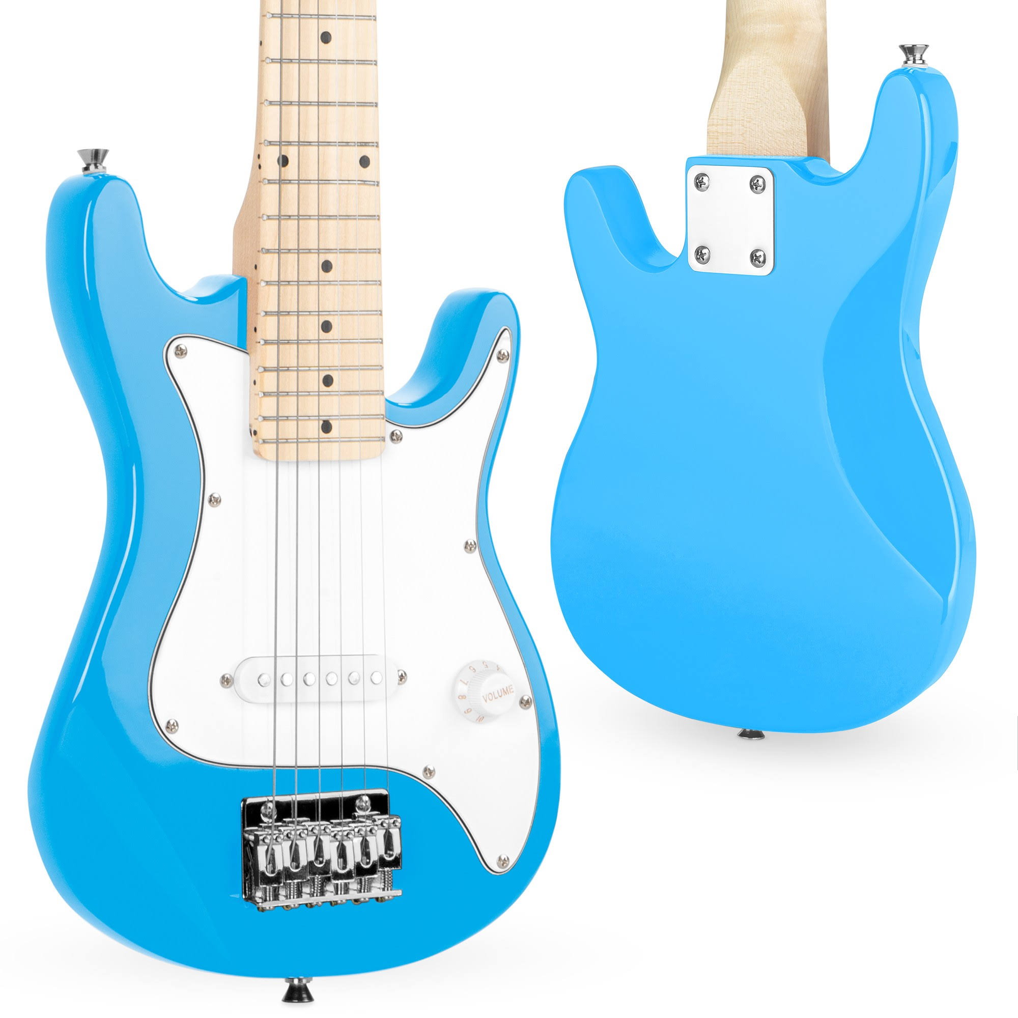 Best Choice Products 30in Kids Electric Guitar Beginner Starter Kit w/ 5W Amplifier, Strap, Case, Picks - Light Blue