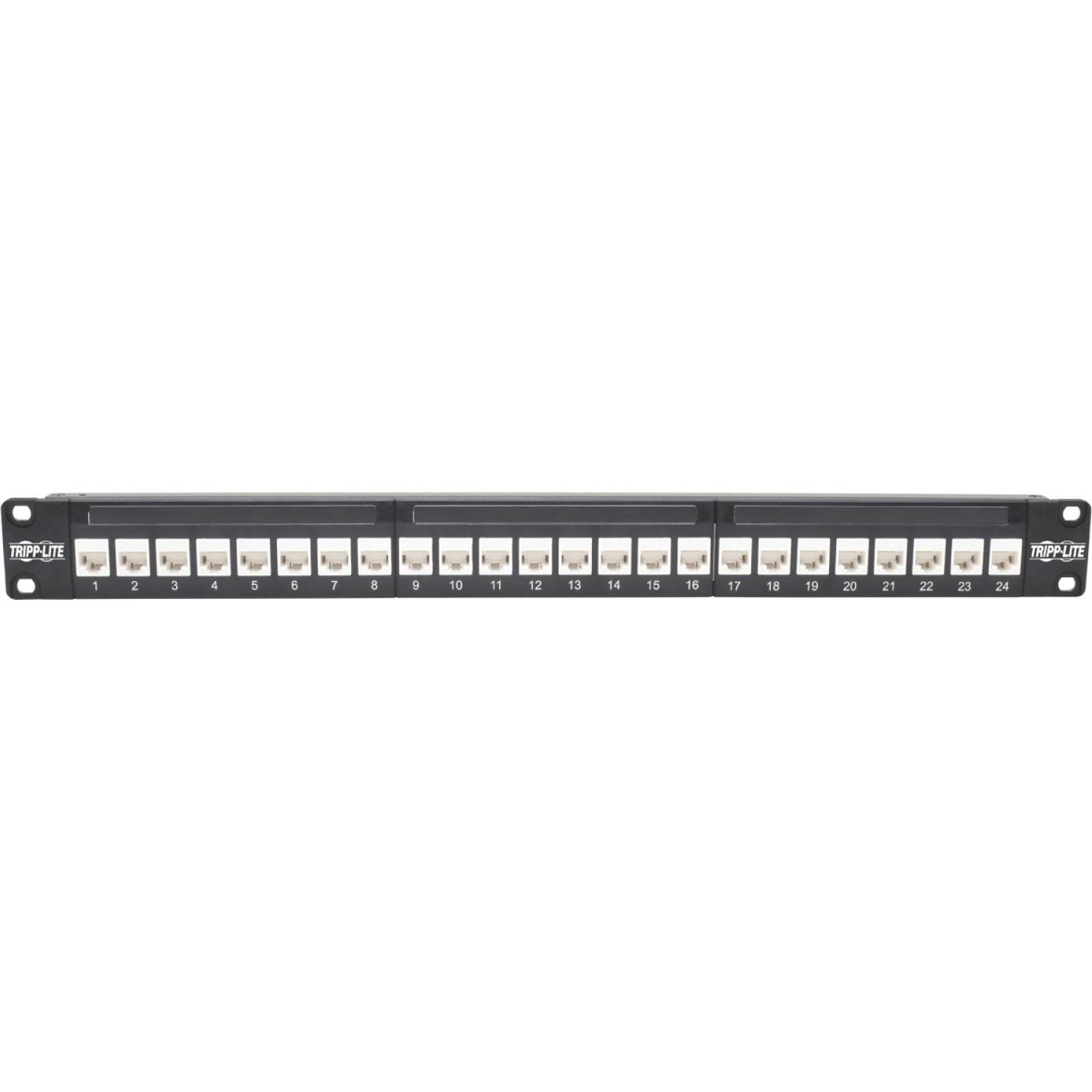 Tripp Lite 24-Port Cat6a Patch Panel Feedthrough Rackmount RJ45 Ethernet 1U Patch panel - CAT 6a - RJ-45 X 24 - 1U - 24 ports