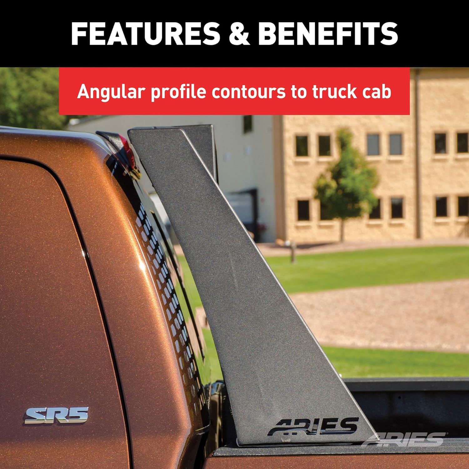 ARIES 1110115 Switchback Black Aluminum Truck Headache Rack Cab Protector, Select Toyota Tundra