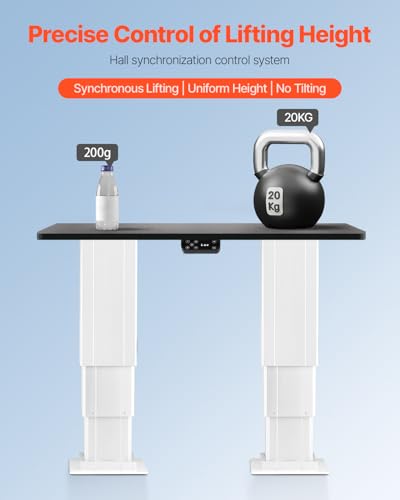 VEVOR Electric Lifting Column System, 176 lbs Lift Table, 14.2-31.1 in Height Range, Three-Stage Adjustable Desk Column, Telescopic Table Leg, Comes with Power-Supply Option to Control up/Down Motion