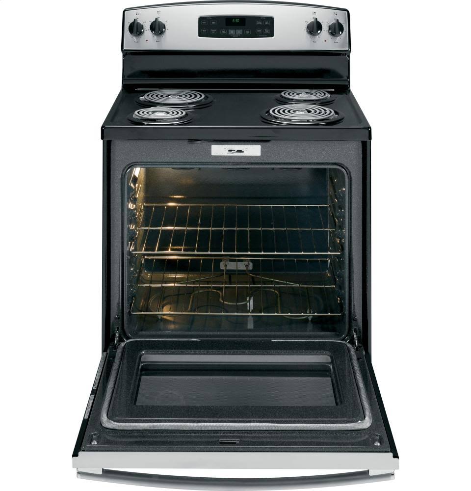 GE JB250RFSS Electric Range - Freestanding - 5.3 cu ft - Stainless Steel/Black