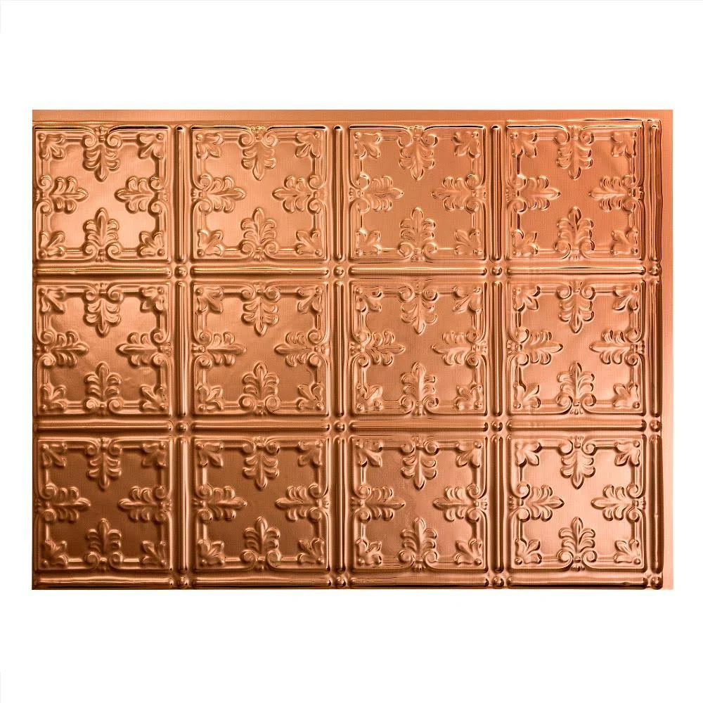 Fasade 18in x 24in Traditional Style/Pattern #10 Polished Copper Backsplash Panel (5 Pack)