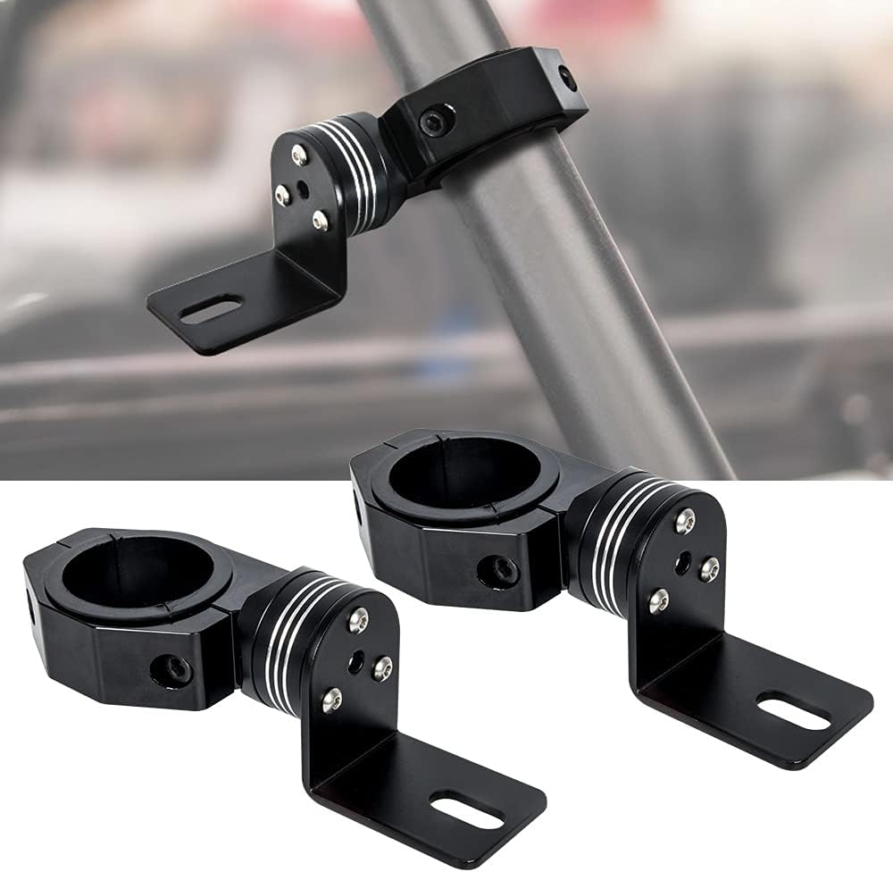 2 PCS Universal Heavy Duty Adjustable 1.75 - 2 inch Roll Bar Flag Mount & Whip Light Mount Compatible with All UTV Polaris RZR Honda Pioneer 1000 Talon Can-Am Maverick Commander