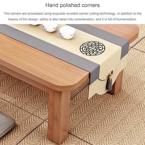 Japanese Tea Table, Bamboo Table for Bed Tray, Laptop Table Multifunctional Low Table, for Living Room, Dining Room, Tea