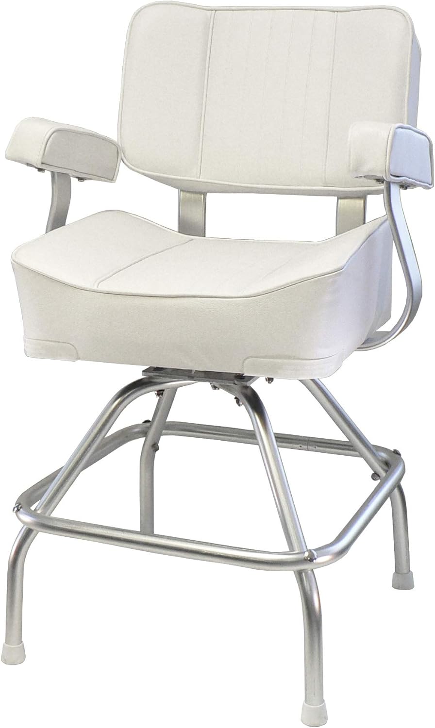 Springfield Marine Deluxe White Captains Seat and Stand Package