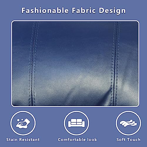 Loveseat Recliner for Living Room,Leather Red Reclining Loveseat Double Recliner Sofa Couch RV Loveseat Wall Hugger Loveseat Couch Living Room Furniture(A-Faux Lether Red)