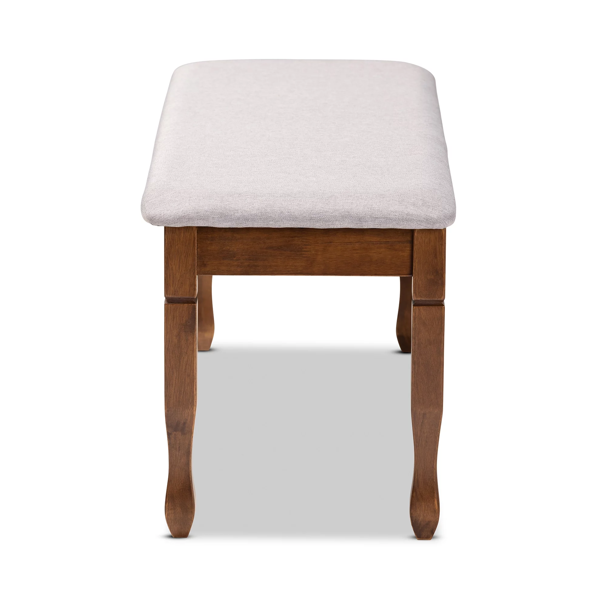 Baxton Studio Corey Modern and Contemporary Grey Fabric Upholstered and Walnut Brown Finished Wood Dining Bench