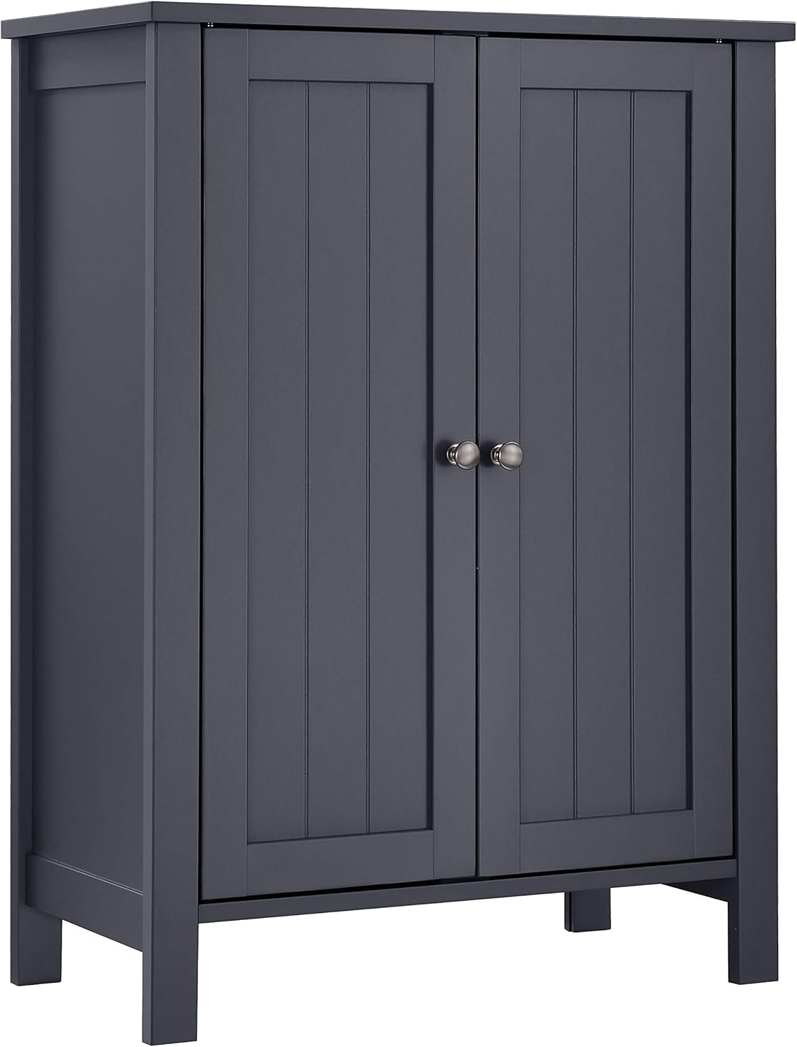 VASAGLE Bathroom Floor Storage Cabinet with Double Door Adjustable Shelf, 23.6 x 11.8 x 31.5 Inches White UBCB60W