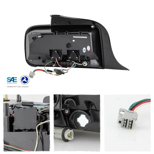AKKON - Fits 2005-2009 Ford Mustang LED [White Tube] Smoked Tail Lamp Brake Lights w/Sequential Signal Pair Left + Right