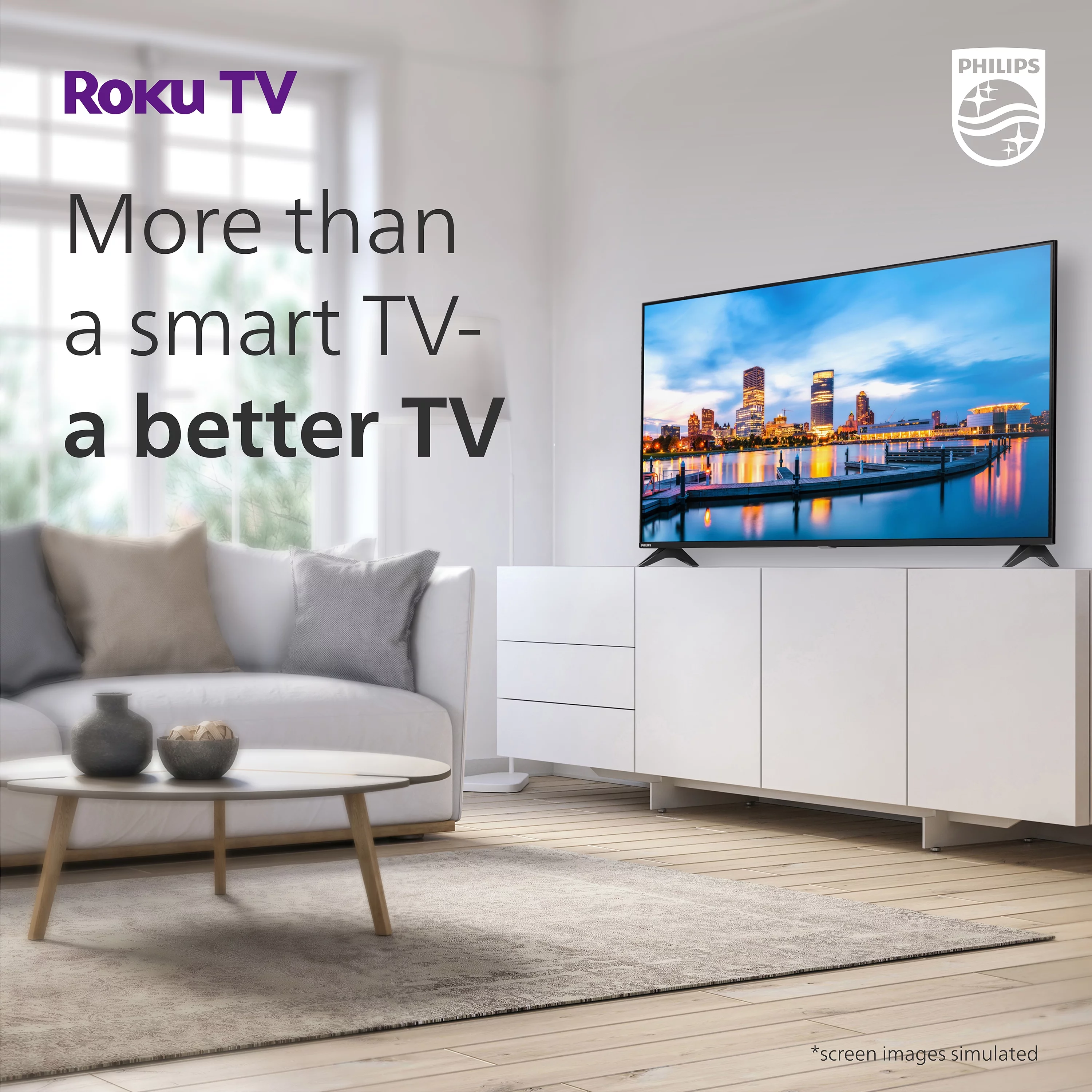 Philips 32" Class HD (720P) Smart Roku Borderless LED TV (32PFL6452/F7) (New)