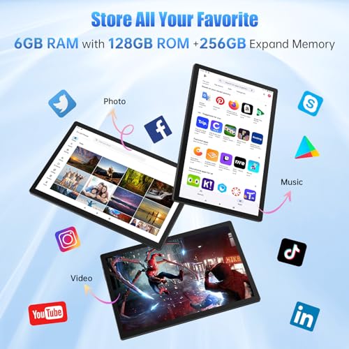Tablet 14 Inch Android 13 Tablet, Large Tablet with 1200P IPS HD Big Screen, 8Core, 6GB+128GB, Wi-Fi 5, Max 256G TF Card Support, 10000mAh All-Day Battery Life, 5MP + 32MP Cameras-Space Gray
