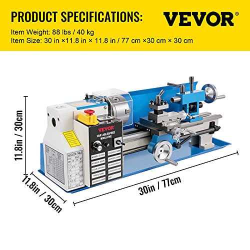 VEVOR Mini Metal Lathe 7x14 Benchtop Metal Lathe 550W Variable Speed Metal Lathe - Shop Hardware Tools Online Store