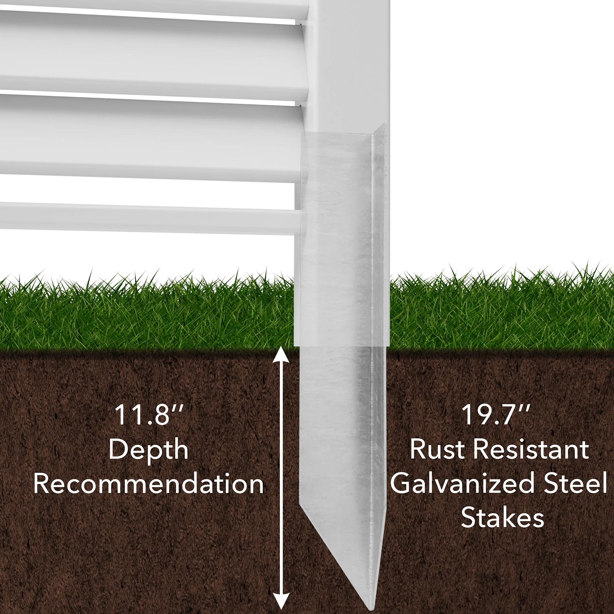 Casafield 48" x 48" Louvered Privacy Screen - Outdoor Vinyl Panels - White